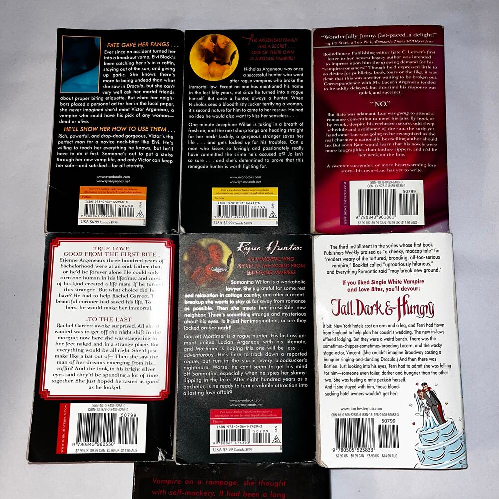 Lynsay Sands Argeneau Vampire Romance Lot of 7 Books (6 Paperback + 1 Hardcover) - Picture 2 of 4